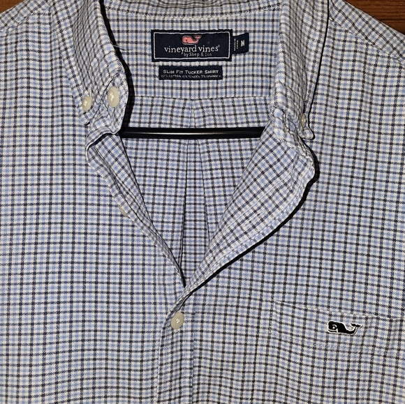 Vinyard Vines Men's Navy Plaid Button-Down Shirt - Picture 4 of 8